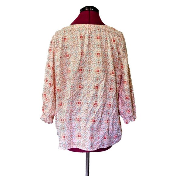 Croft & Barrow Top Blouse Multicolor Women Size XL V Neck - Picture 2 of 7